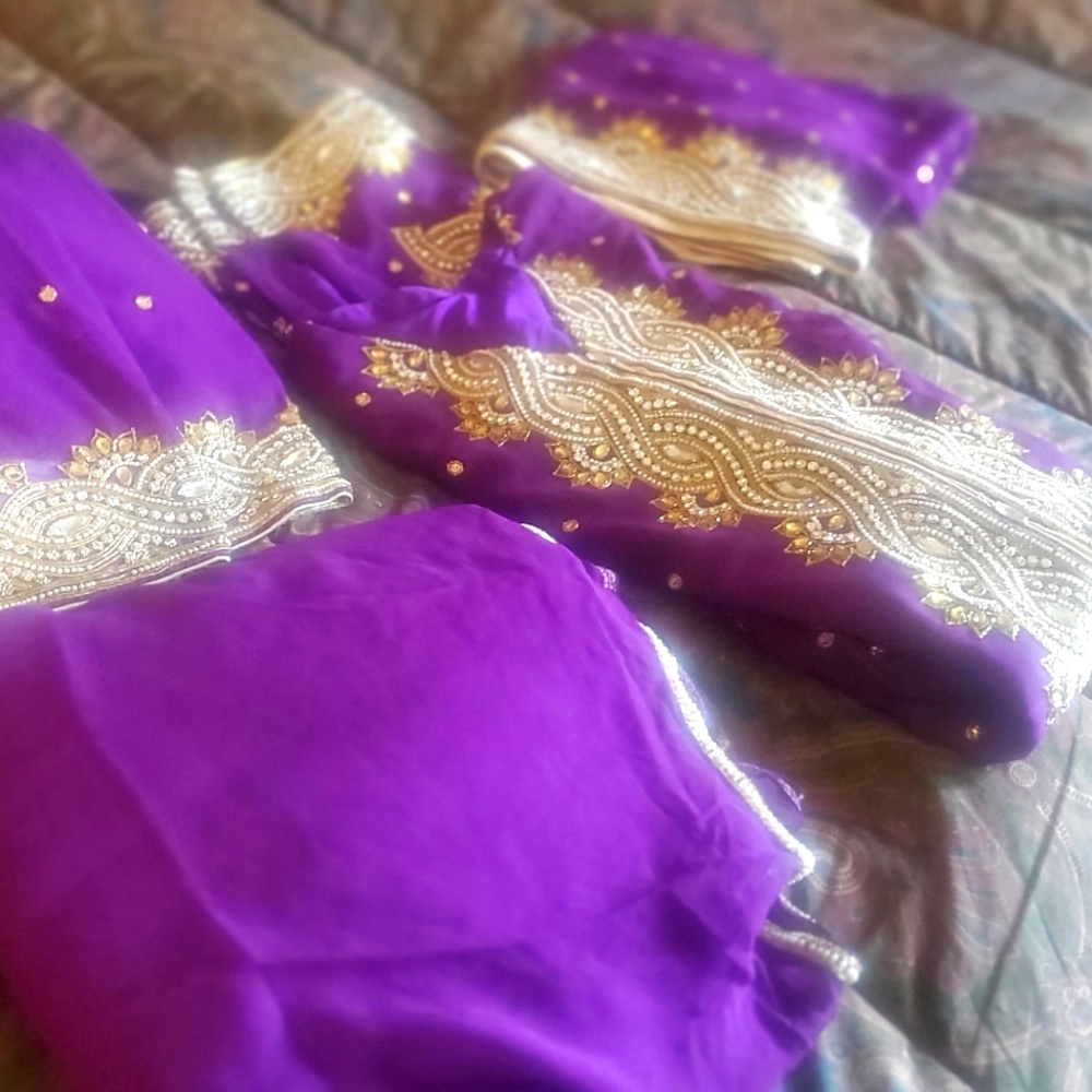 Gharara Sharara Suit for wedding-Pakistani/Indian Dress (4-piece-set-preowned)